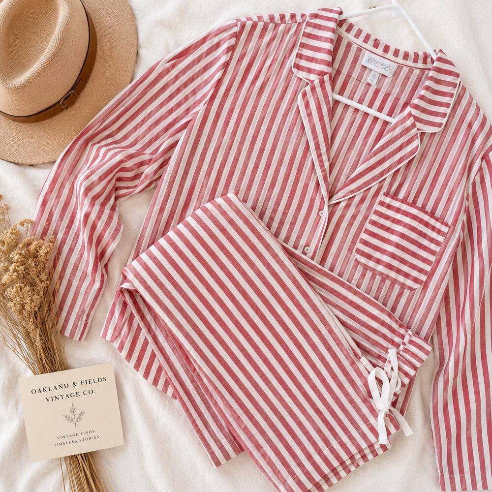 Gilligan & O’Malley Red & White Striped Pajama Set | Women’s L